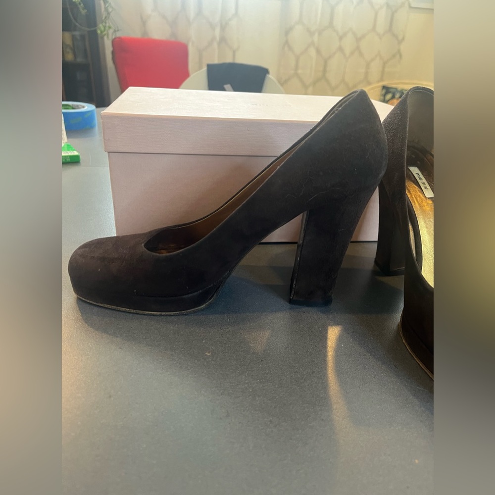 Miu Miu // Platform And Stacked Almond Toe Pump /… - image 3